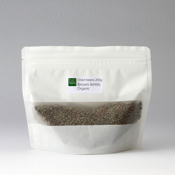 bio 乾茶レンズ豆のパッケージ